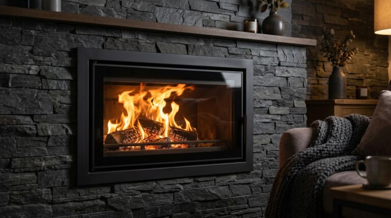 Flamdesign Poele A Granules Merignac Flames Burning In Fireplace Insert 20260910115512